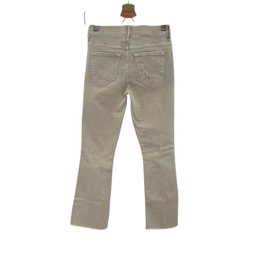 Mother Denim Insider Crop Fray Jeans Khaki Dye Distressed Size 25 - Picture 8 of 13